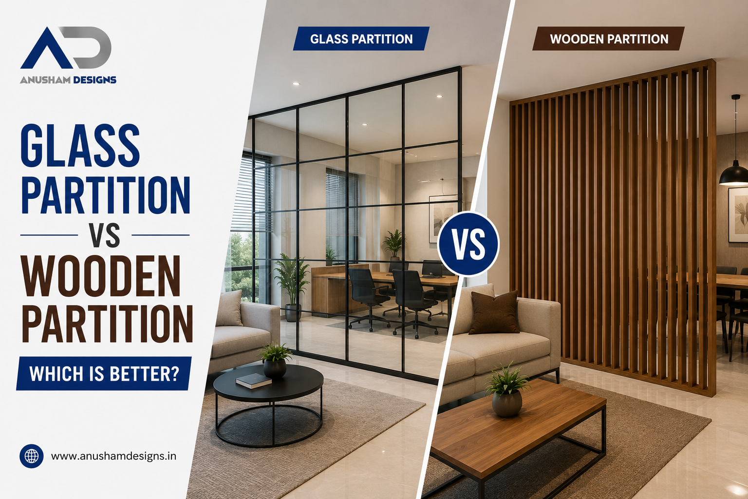 Glass Partition vs Wooden Partition