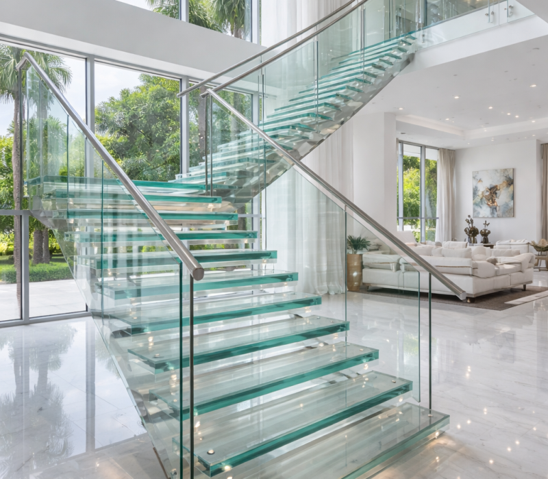Modern glass railing installation Chennai