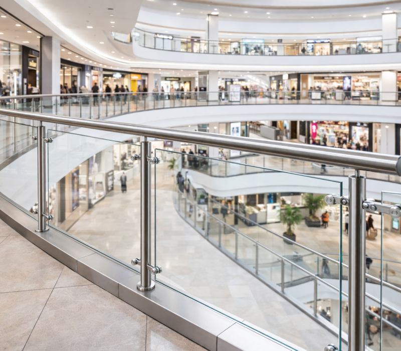 stainless steel handrail with glass in chennai