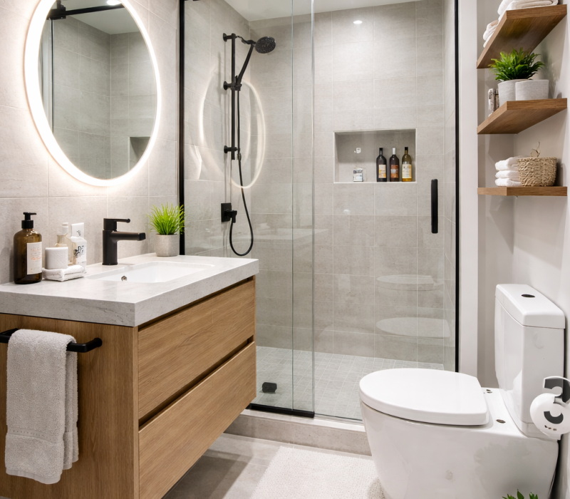 glass shower cubicle